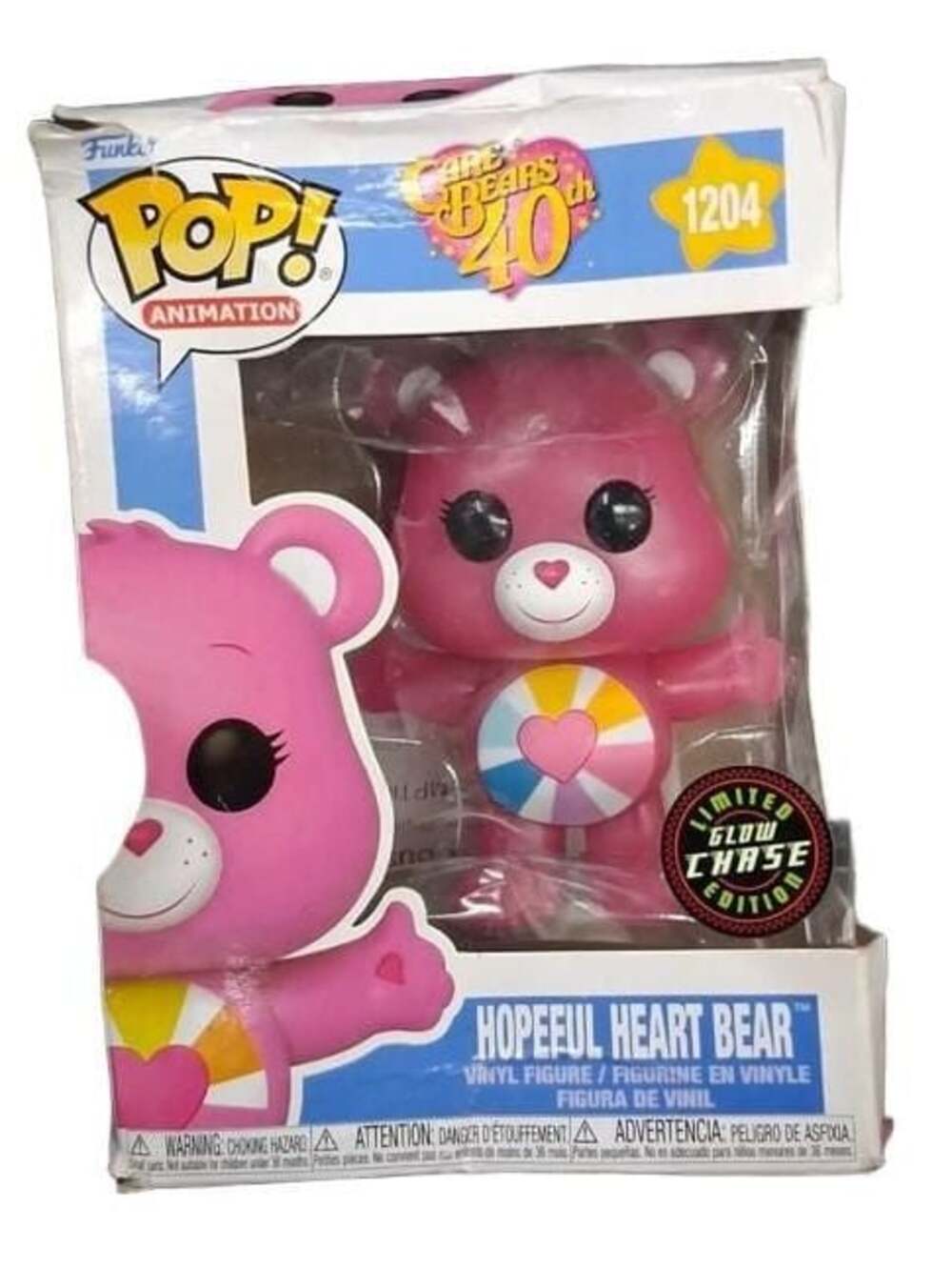 Funko Pop Animation Care Bears 40th Anv Hopeful Heart Bear Glow itd Chase 1204